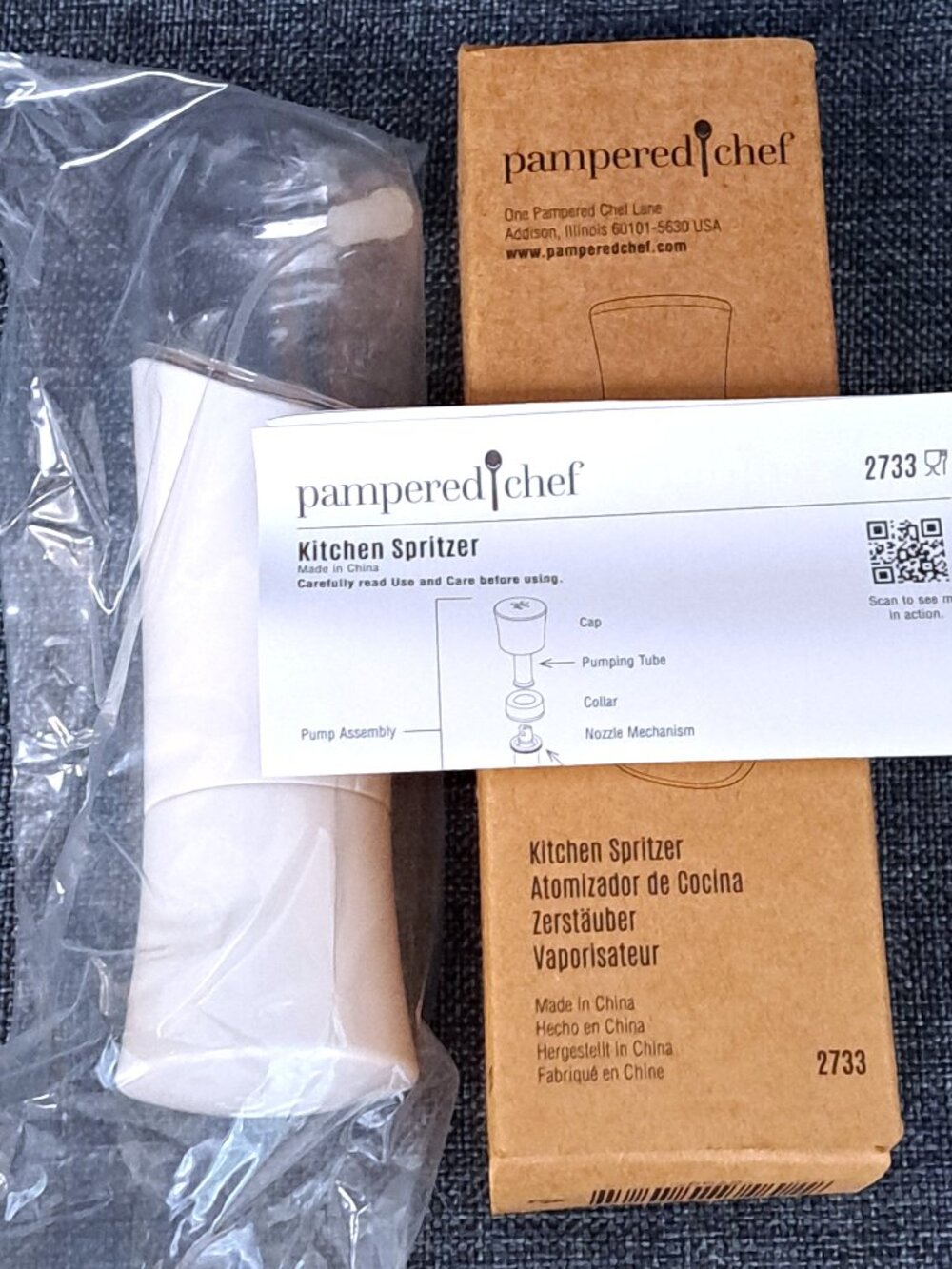 PAMPERED CHEF KITCHEN SPRITZER NEW IN SEALED BAG & BOX